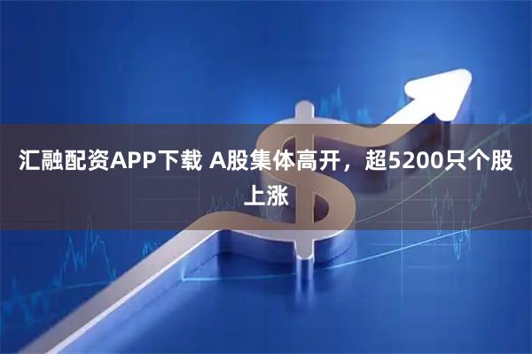 汇融配资APP下载 A股集体高开，超5200只个股上涨