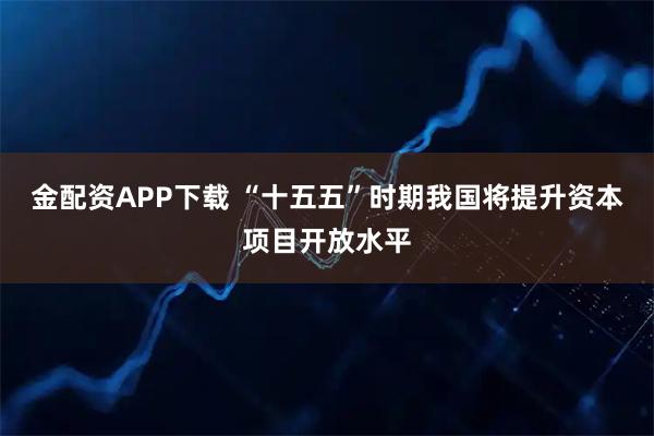 金配资APP下载 “十五五”时期我国将提升资本项目开放水平